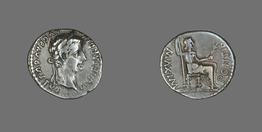 Denarius (Coin) Portraying Emperor Tiberius