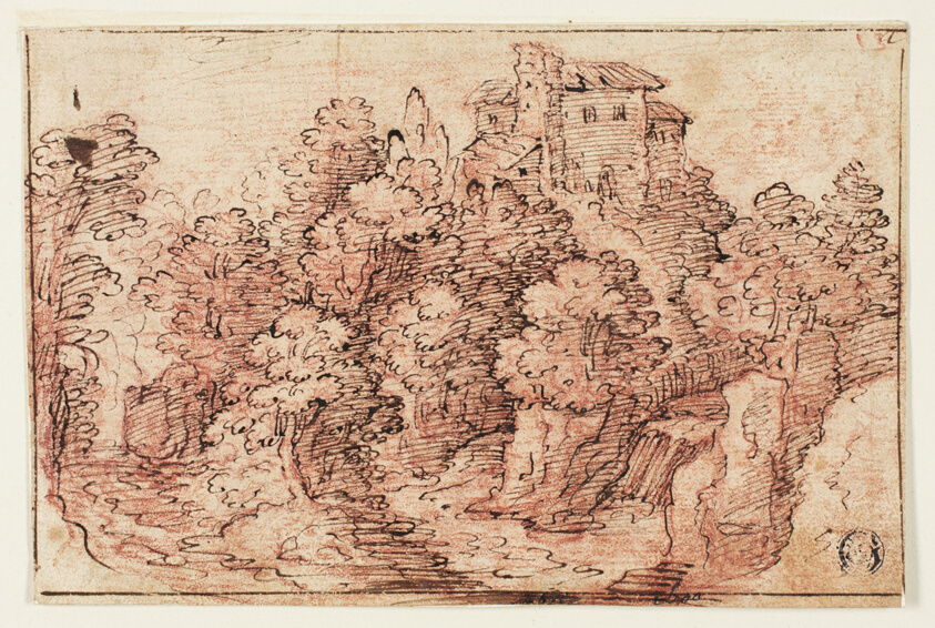 Landscape:  House on Wooded Hill