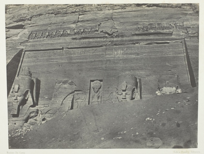 Ibsamboul, Vue Générale Du Grand Spéos De Phrè; Nubie, plate 102 from the album "Egypte, Nubie, Palestine et Syrie" (1852)
