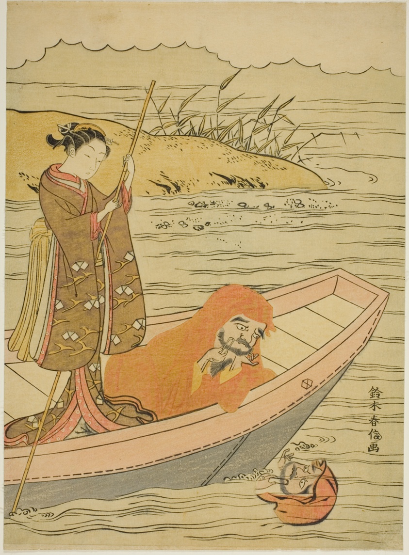 Daruma looking at his reflection