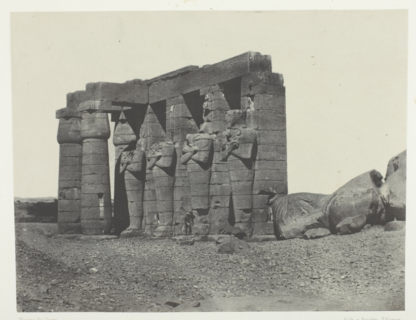 Gournah, Pérystyle du Tombeau d'Osymandias (Ramesseum Occidental); Thèbes, plate 59 from the album "Egypte, Nubie, Palestine et Syrie" (1852)