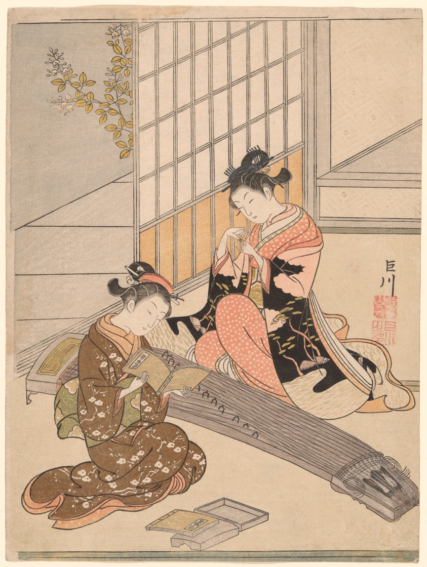 Descending Geese of the Koto Bridges (Kotoji no rakugan), from the series "Eight Views of the Parlor (Zashiki hakkei)"