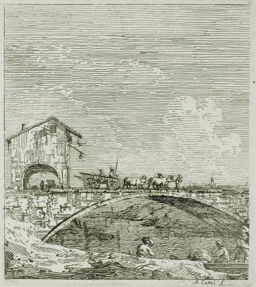 The Wagon Passing over a Bridge, from Vedute
