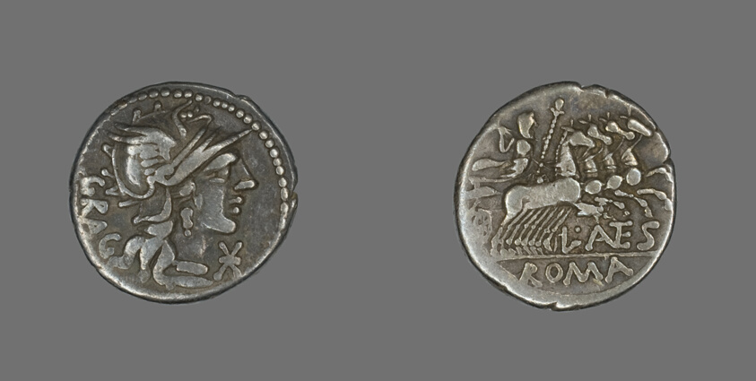 Denarius (Coin) Depicting the Goddess Roma