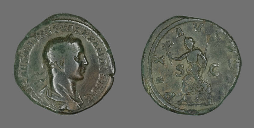 Sestertius (Coin) Portraying Emperor Severus Alexander
