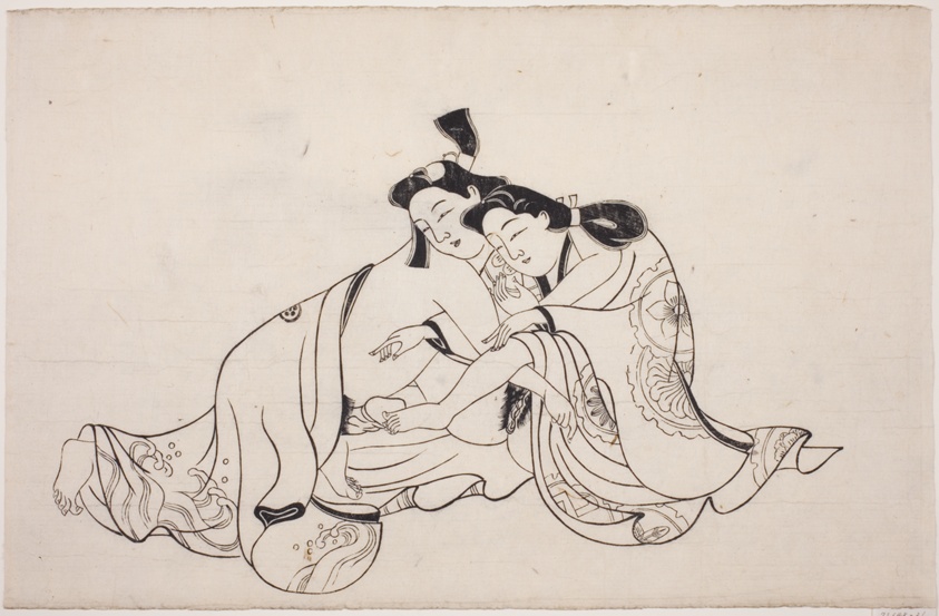 A sheet from a shunga album