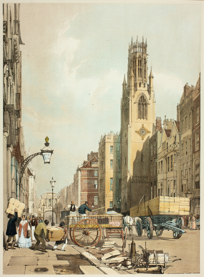 St. Dunstans Fleet Street, plate 23 from Original Views of London as It Is