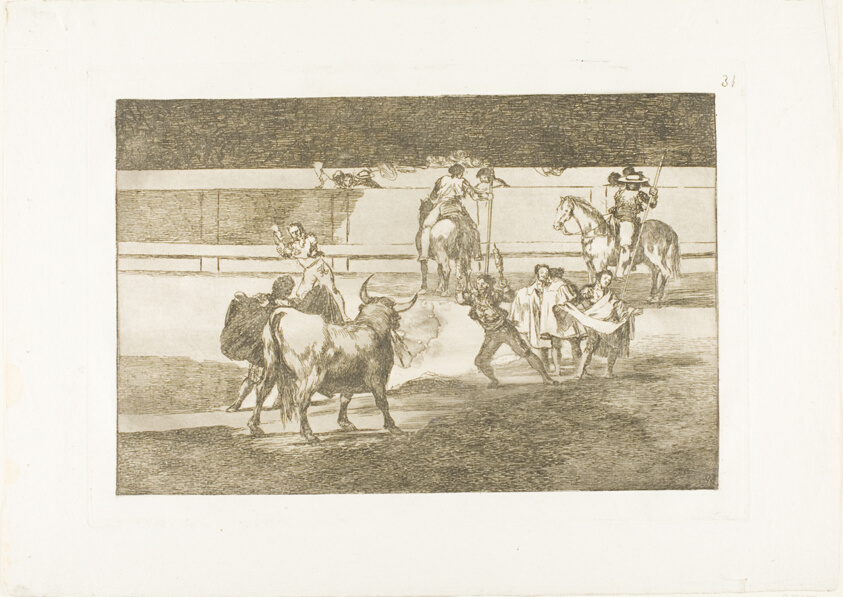 Banderillas with firecrackers, plate 31 from The Art of Bullfighting