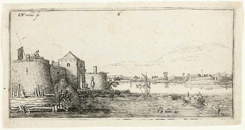 Ten Landscapes: Walled River Town to the Left of a River