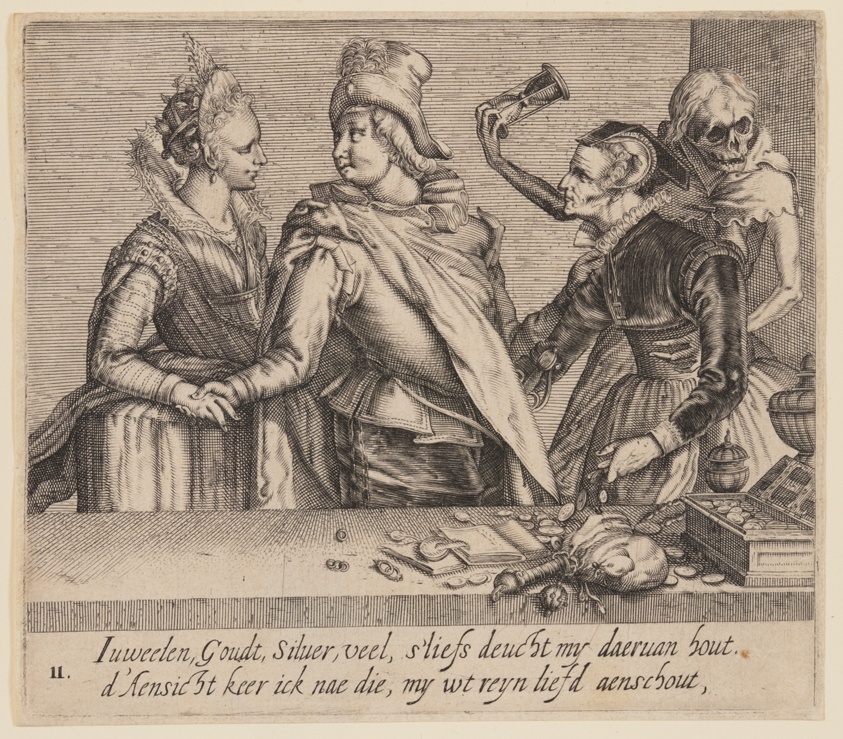 A Young Man between a Young Woman and an Old Woman, from Unequal Lovers