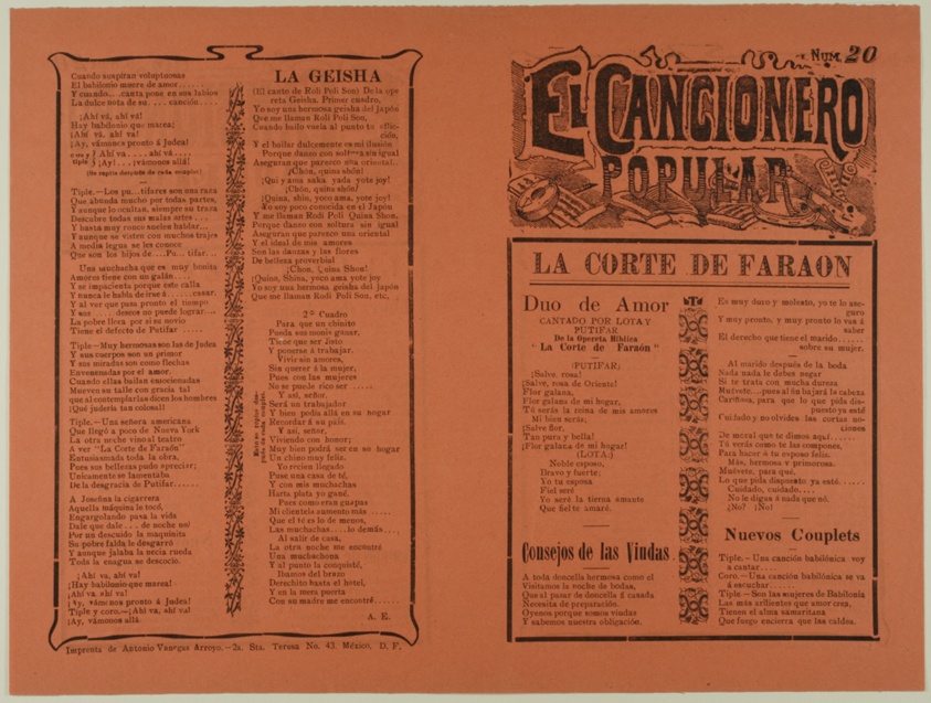 El cancionero popular, num. 20 (The Popular Songbook, no. 20)