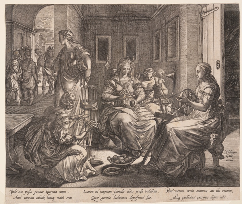 Lucretia and her Women Spinning, from The Story of Lucretia