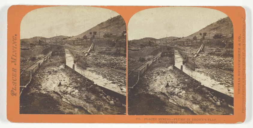 Placer Mining, Flume in Brown's Flat, Tuolumne County, No. 970 from the series "Placer Mining"