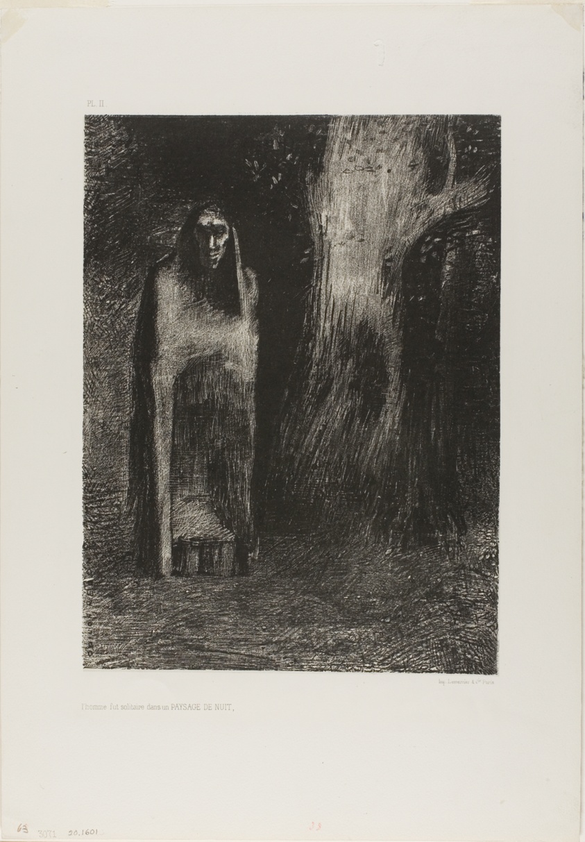 The Man was Alone in a Night Landscape, from Night