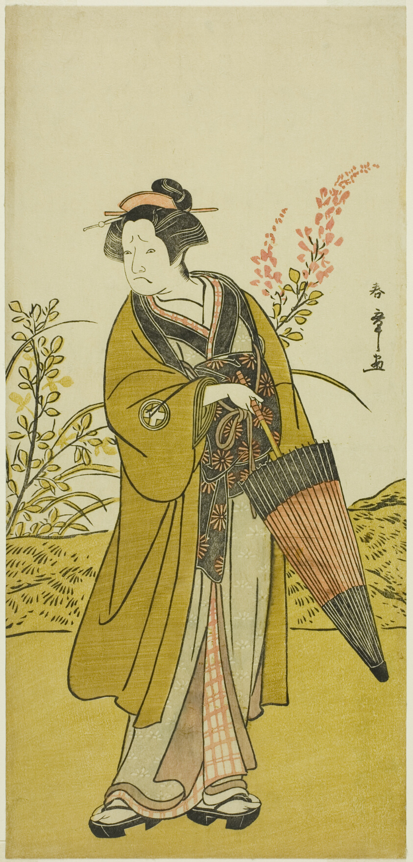 The Actor Otani Tomoemon I as Otsuma in the Play Kabuki no Hana Bandai Soga, Performed at the Ichimura Theater in the Fourth Month, 1781