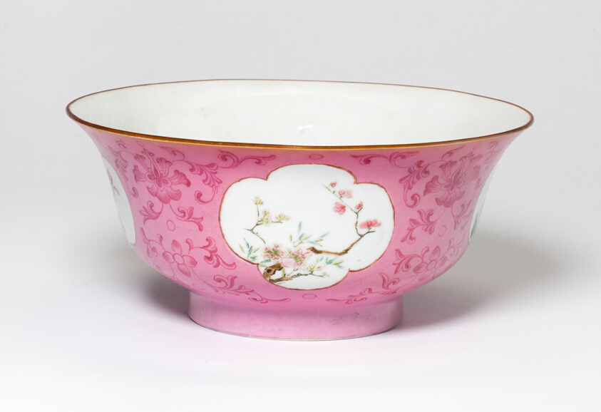 Pink-Ground Famille-Rose Bowl