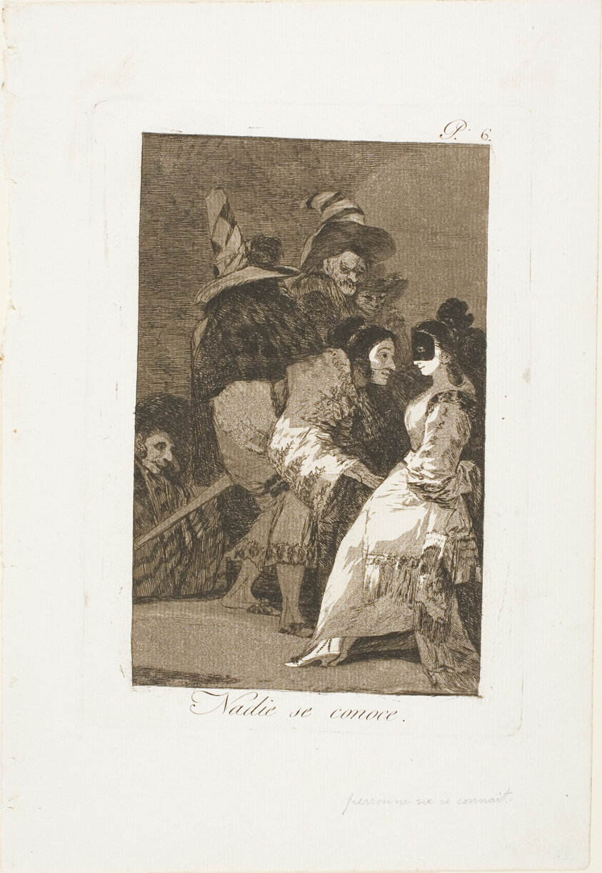 Nobody knows himself, plate six from Los Caprichos