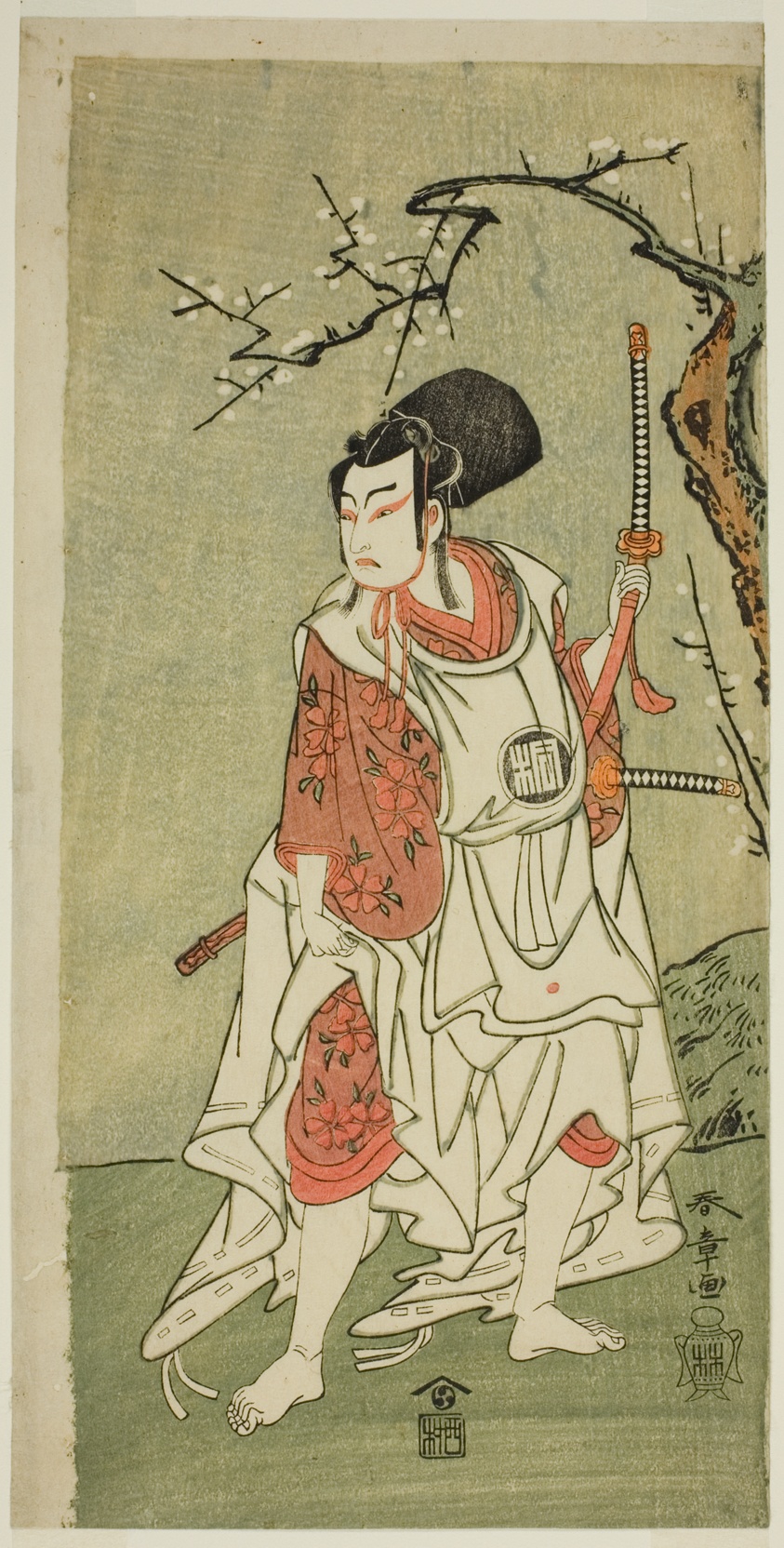 The Actor Arashi Sangoro II as Sakura-maru in the Play Sugawara Denju Tenarai Kagami, Performed at the Ichimura Theater in the First Month, 1772