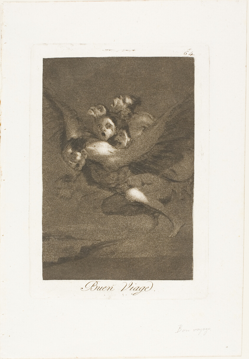 Bon voyage, plate 64 from Los Caprichos