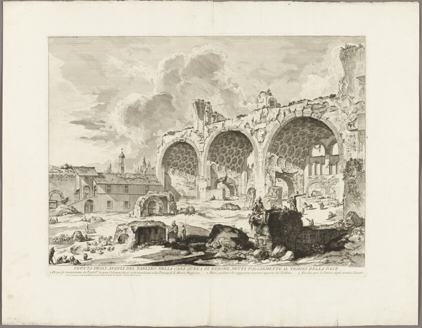 View of the Remains of the Dining Room of the Golden House of Nero, commonly called the Temple of Peace, from Views of Rome