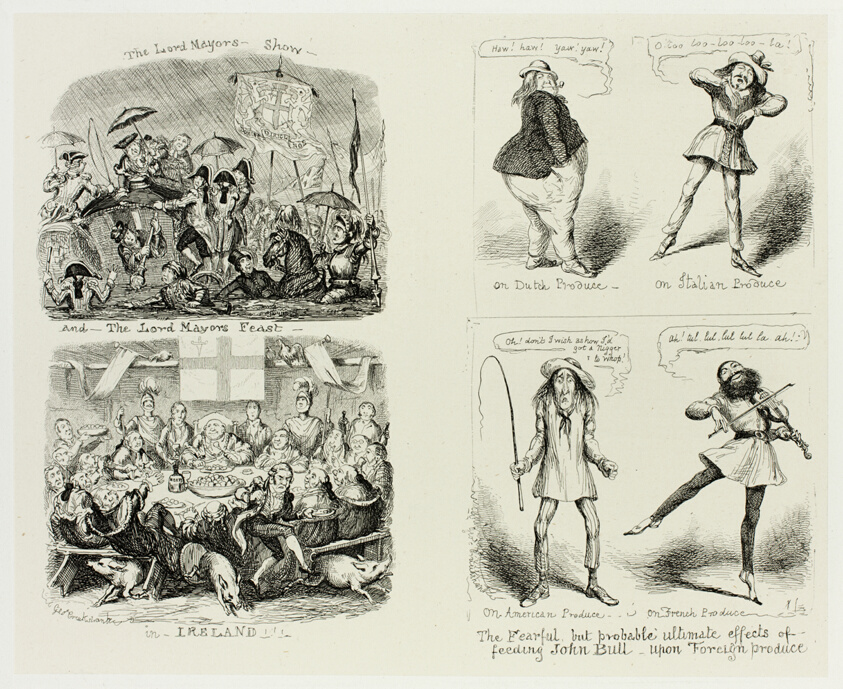 The Lord Mayors Show and the Lord Mayors Feast in Ireland from George Cruikshank's Steel Etchings to The Comic Almanacks: 1835-1853 (left)