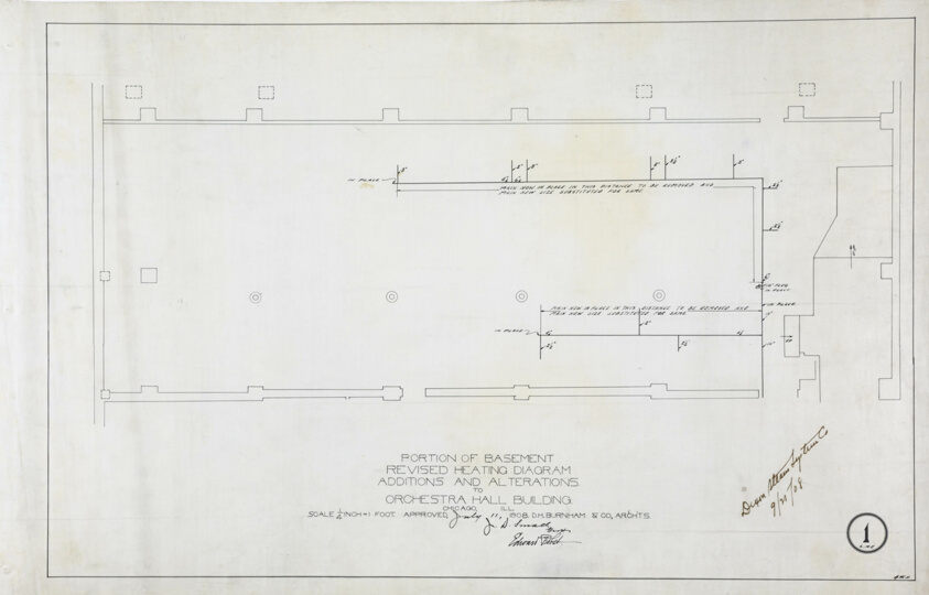Orchestra Hall Heating Revisions, Chicago, Illinois, Diagrams