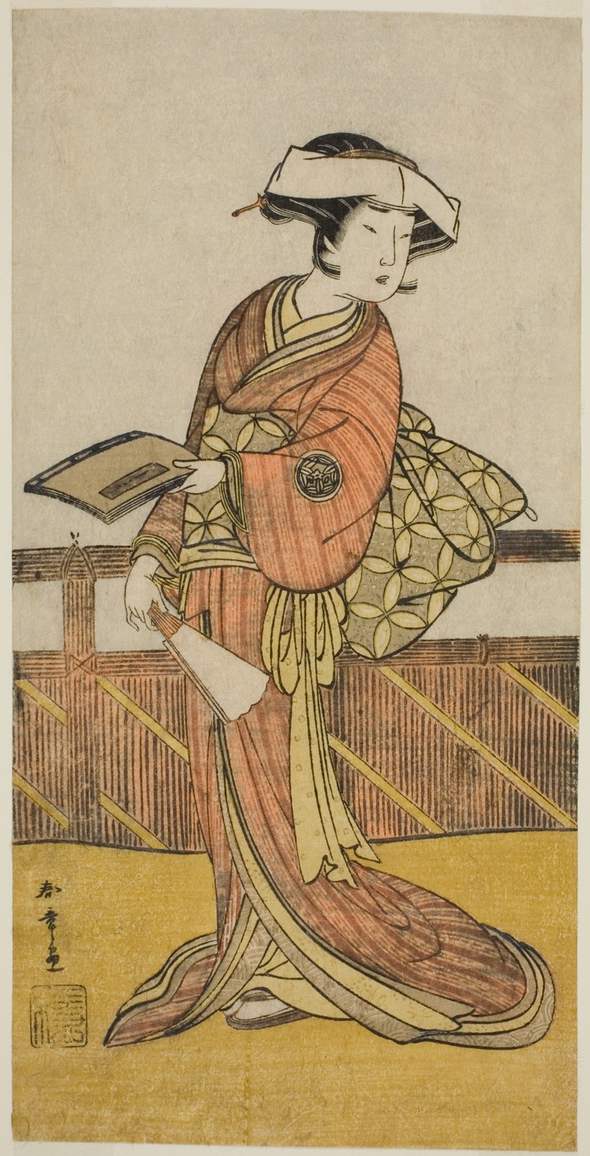 The Actor Yamashita Kinsaku II as Oishi (?) in the Play Kanadehon Chushin Nagori no Kura (?), Performed at the Nakamora Theater (?) in the Ninth Month, 1780 (?)
