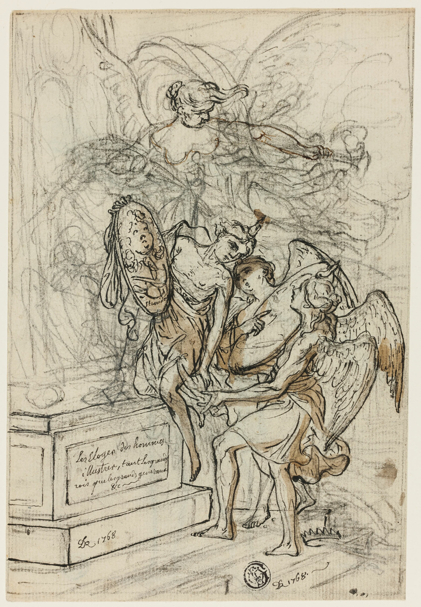 Allegory in Honor of King Stanislas Leczynski (recto); Sketch of Standing Man with Outstretched Arms (verso)