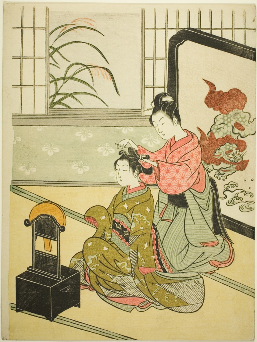 Autumn Moon in the Mirror (Kyodai no shugetsu), from the series "Eight Views of the Parlor (Zashiki hakkei)"