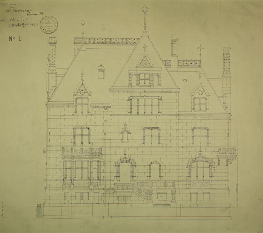 William Borden Residence, Chicago, Illinois, East Elevation