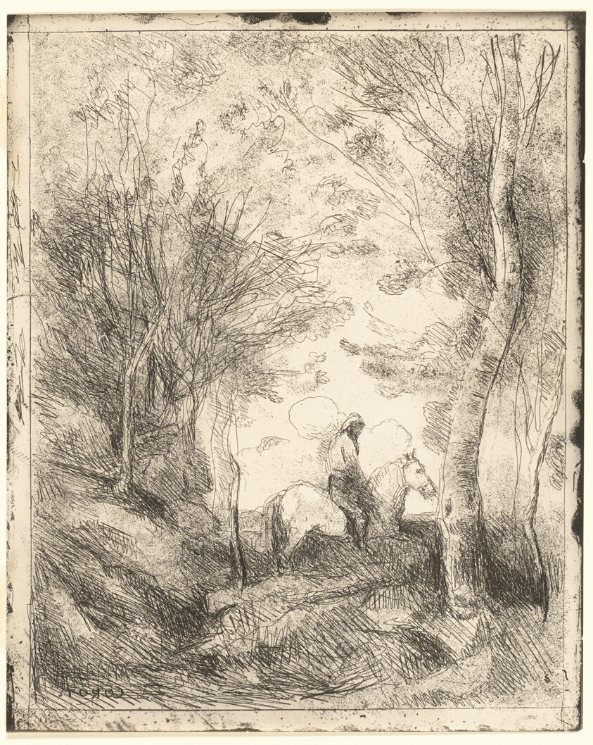 The Rider in the Woods, large plate