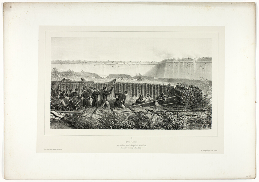 Sapping in full swing, from Souvenirs d’Italie: Expédition de Rome