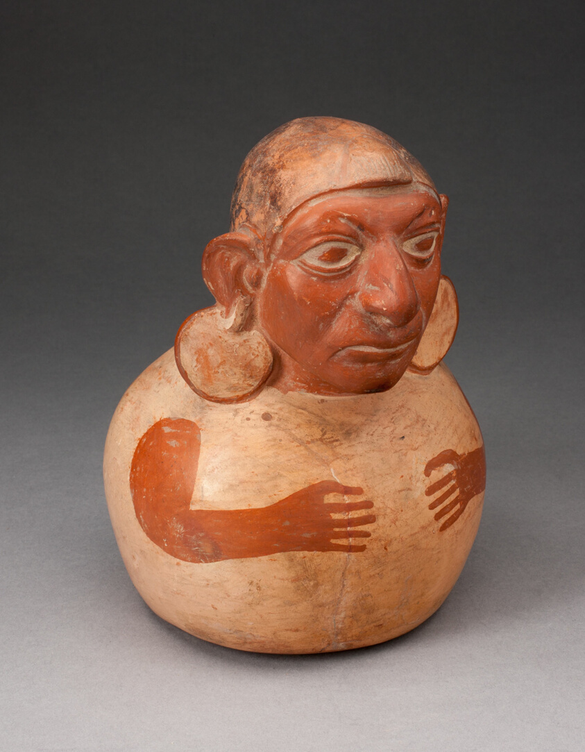 Handle Spout Vessel in the Form of a Figure with Modeled Head, Spout Missing