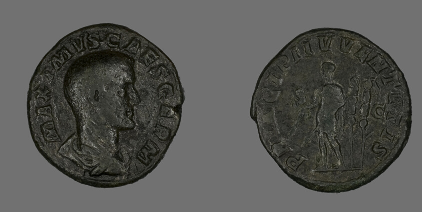 Sestertius (Coin) Portraying Emperor Maximus
