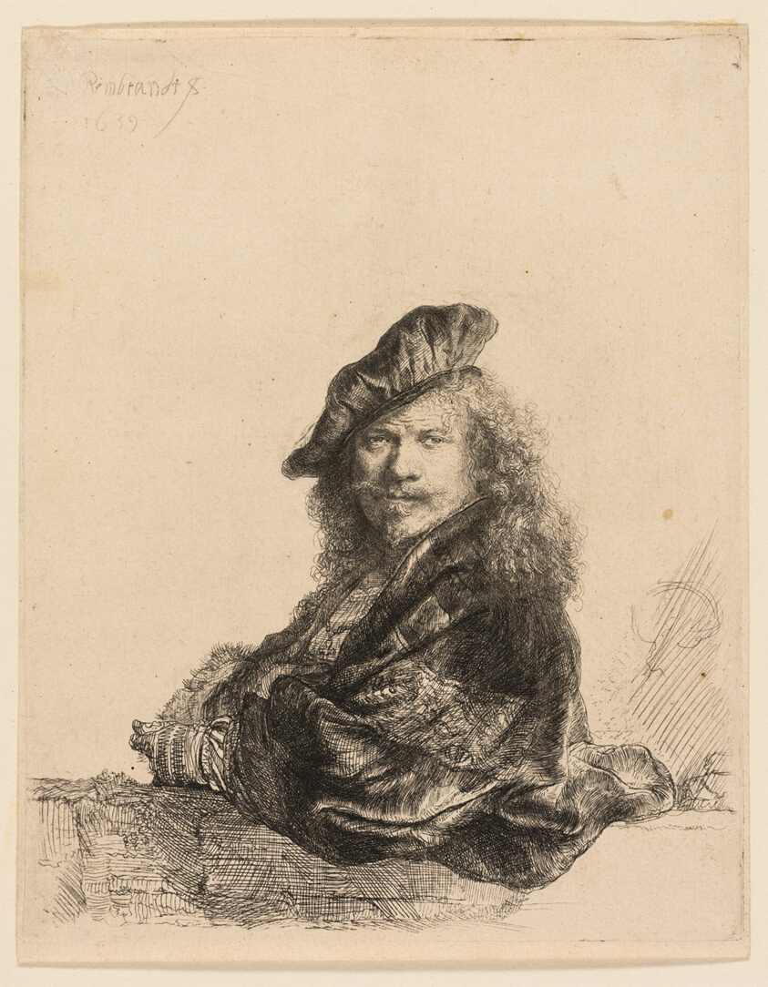 Self-Portrait Leaning on a Stone Sill