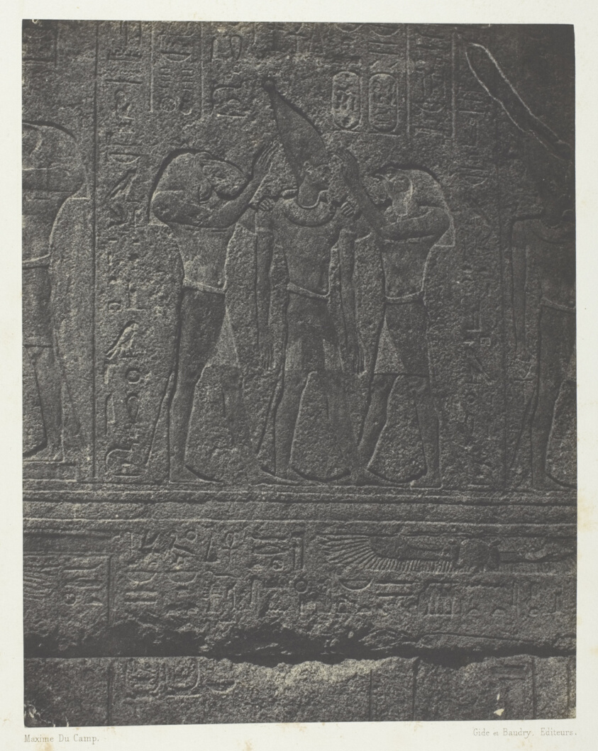 Palais de Karnak, Sculptures Extérieures du Sanctuaire de Granit; Thèbes, plate 42 from the album "Egypte, Nubie, Palestine et Syrie" (1852)