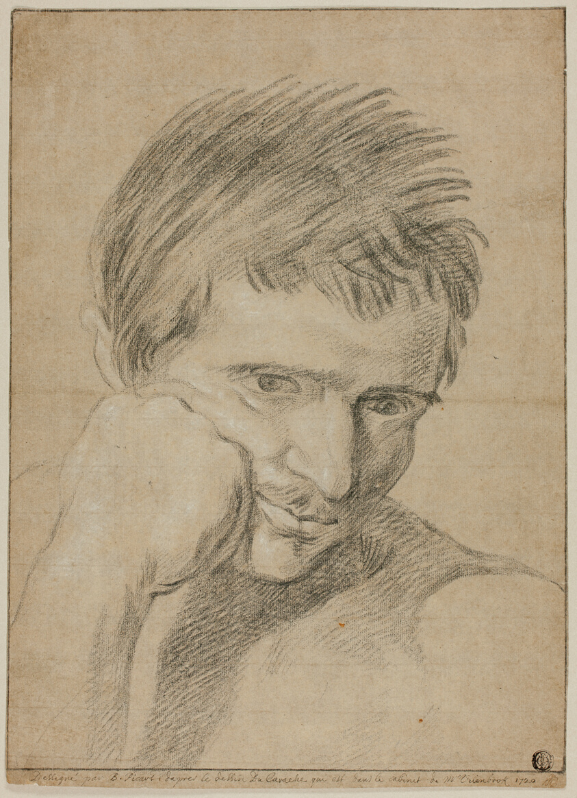 Bust of Young Man Resting Chin on Hand