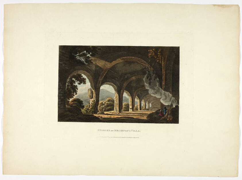 Stables of Meccena's Villa, plate eleven from A Select Collection of Views and Ruins in Rome and its Vicinity
