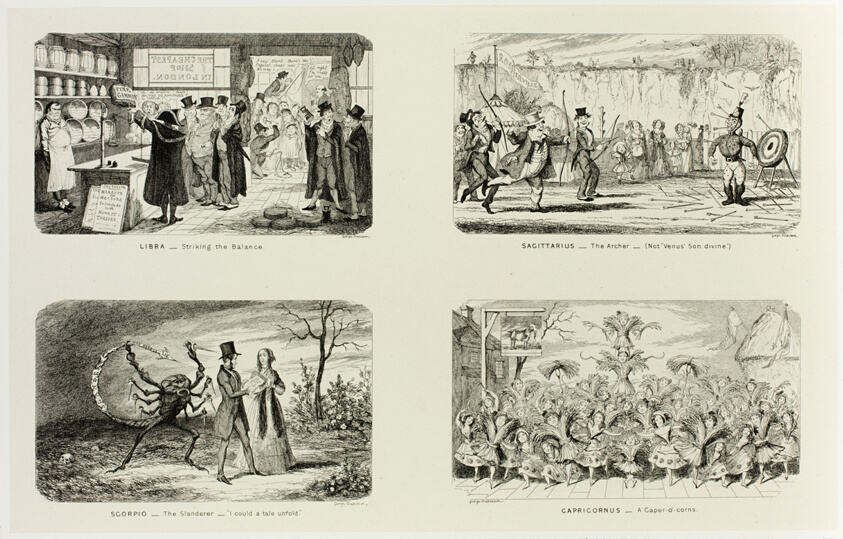 Libra - Striking the Balance from George Cruikshank's Steel Etchings to The Comic Almanacks: 1835-1853 (top left)