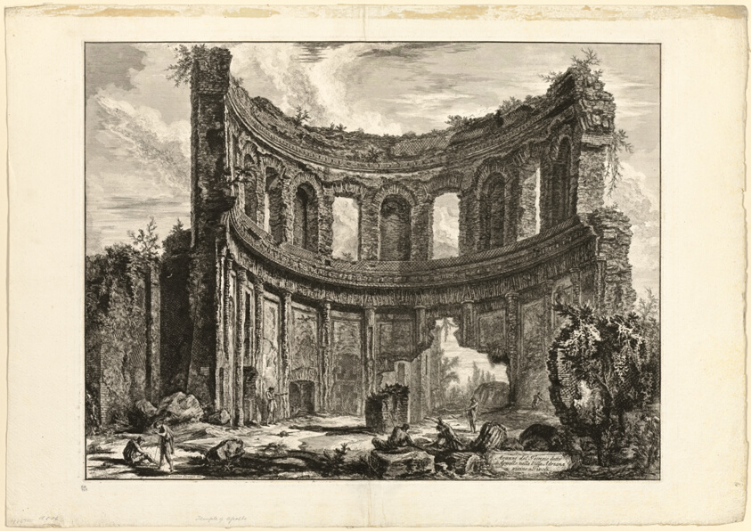 Remains of the so-called Temple of Apollo at Hadrian's Villa, Tivoli, from Views of Rome