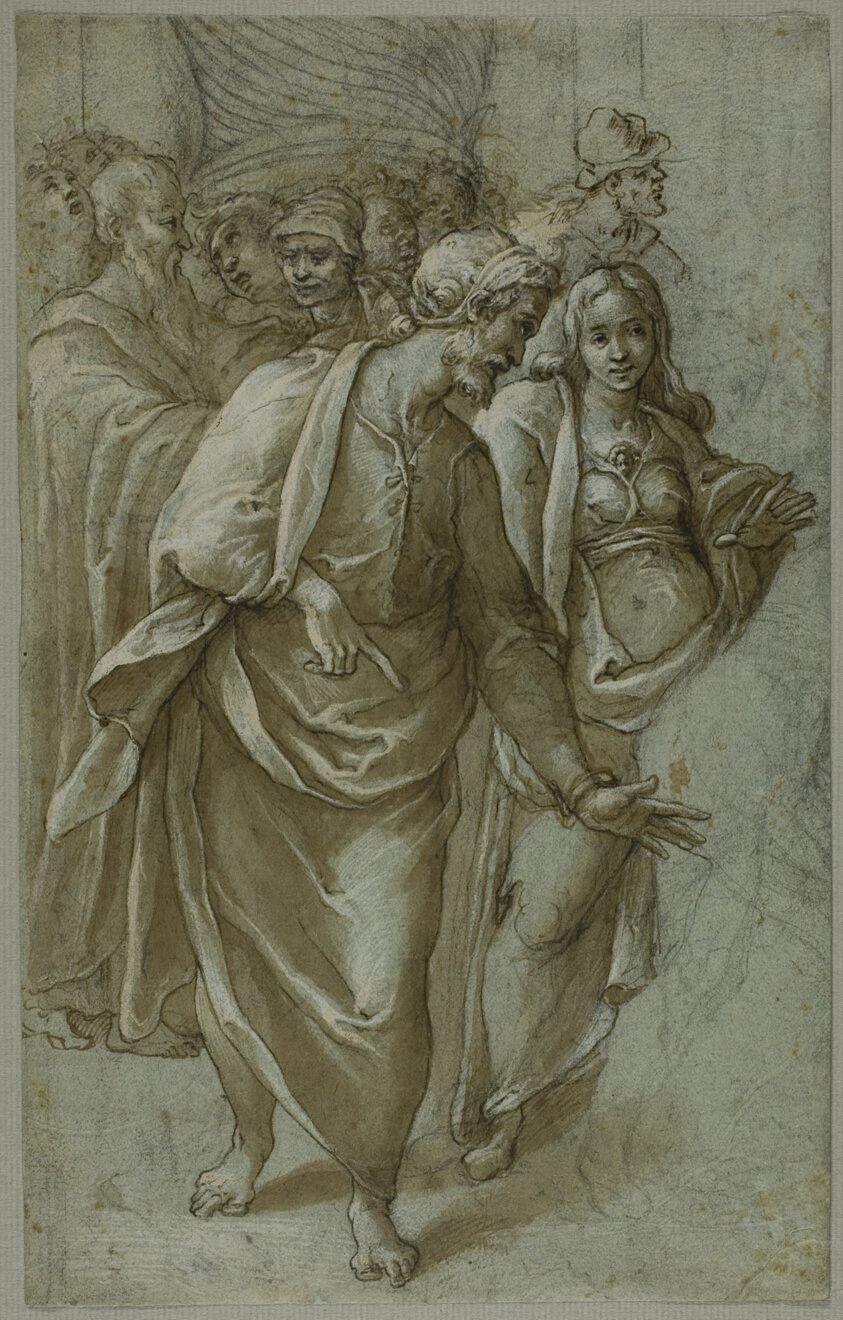 Group of Figures (recto) Fragment of a Female Head (verso)