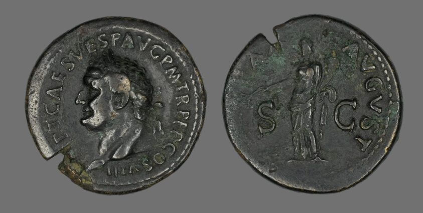 Coin Portraying Emperor Vespasian