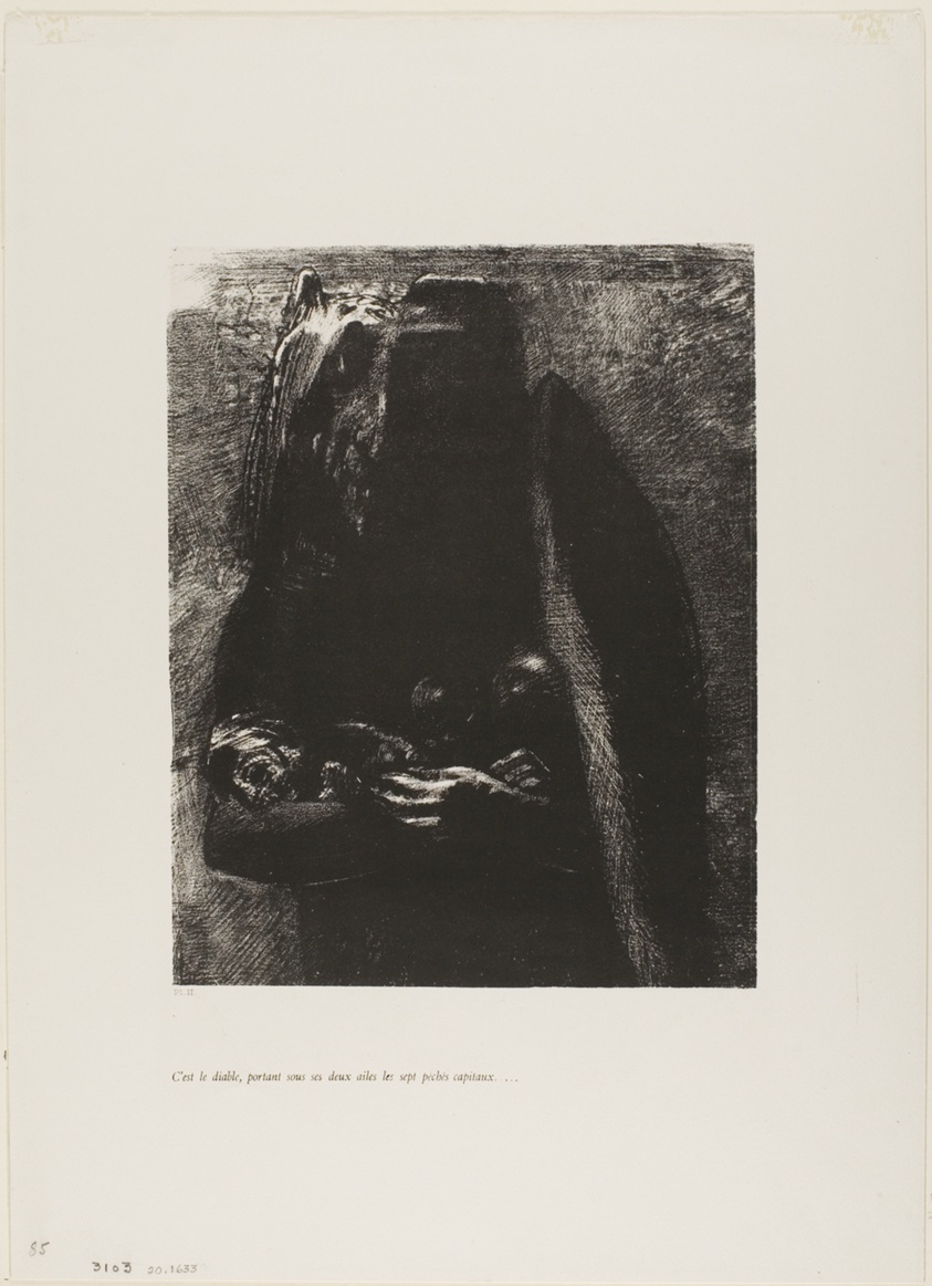 It is the Devil, Bearing Beneath his Two Wings the Seven Deadly Sins, plate 2 from The Temptation of Saint Anthony (1st series)
