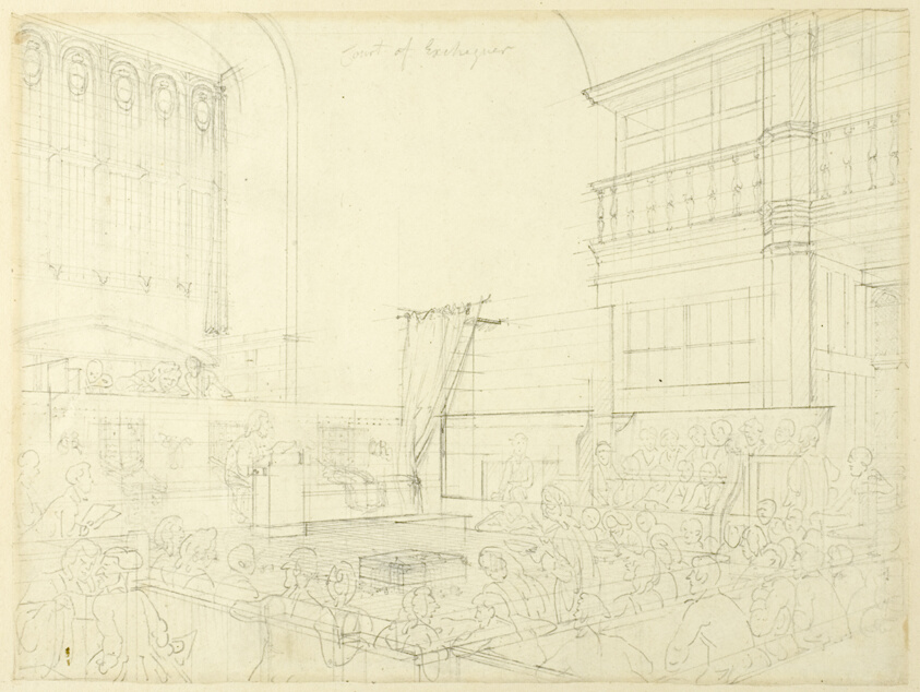 Study for Court of Exchequer, from Microcosm of London