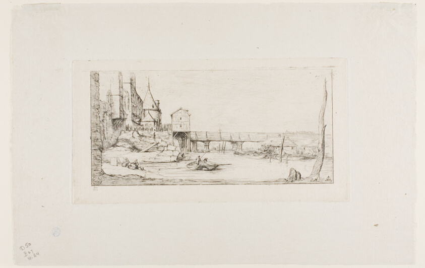 The Footbridge Temporarily Replacing the Pont-au-Change, Paris, After the Fire of 1621