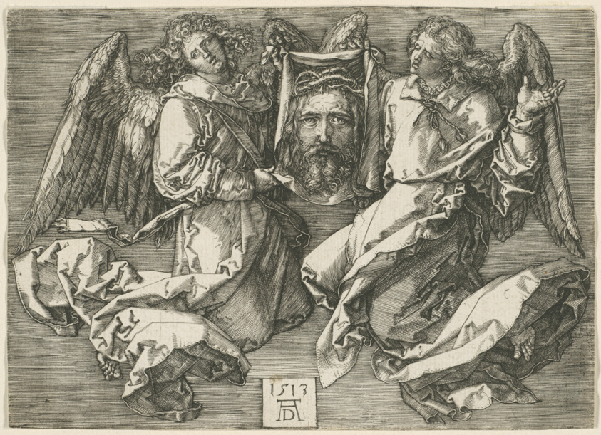 Sudarium Displayed by Two Angels