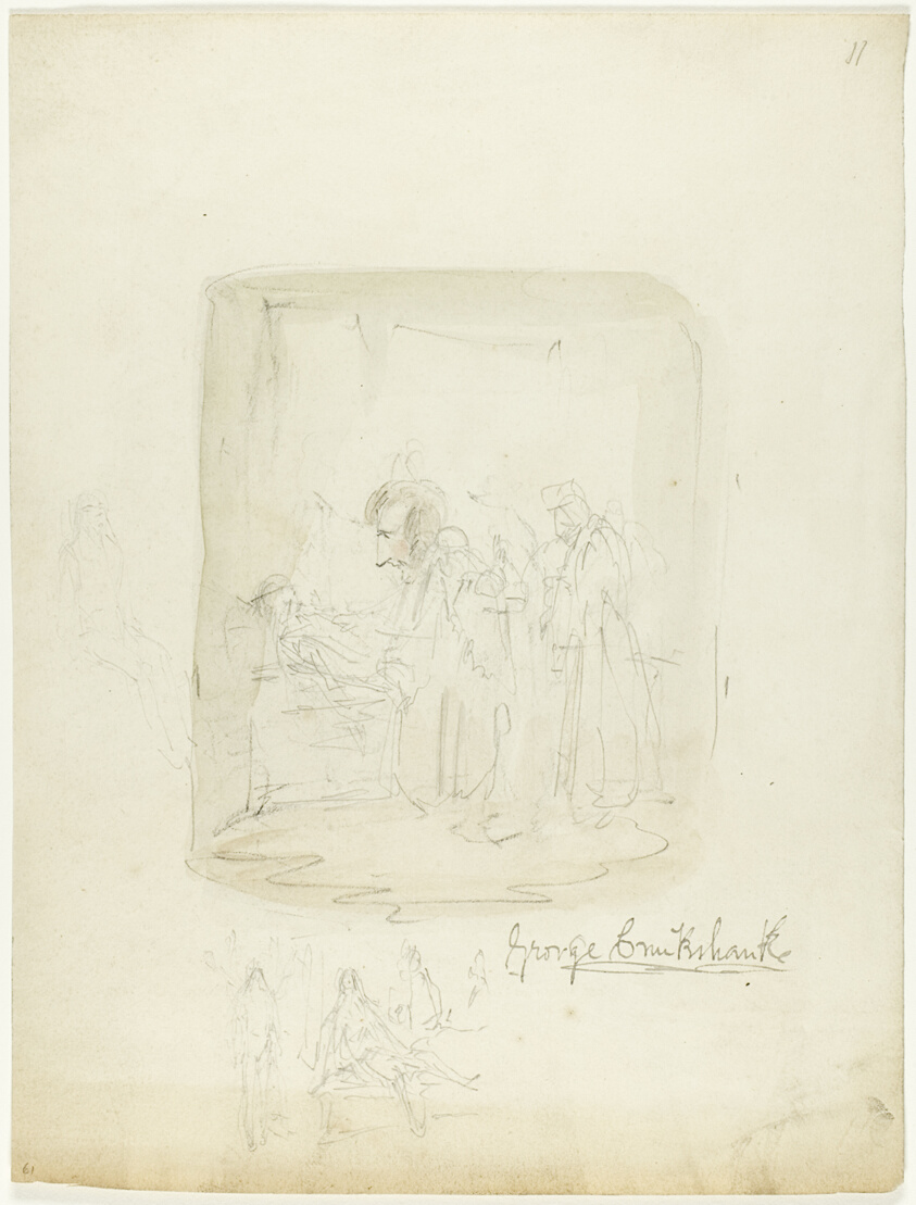 Sheet of Sketches with Self-Portrait