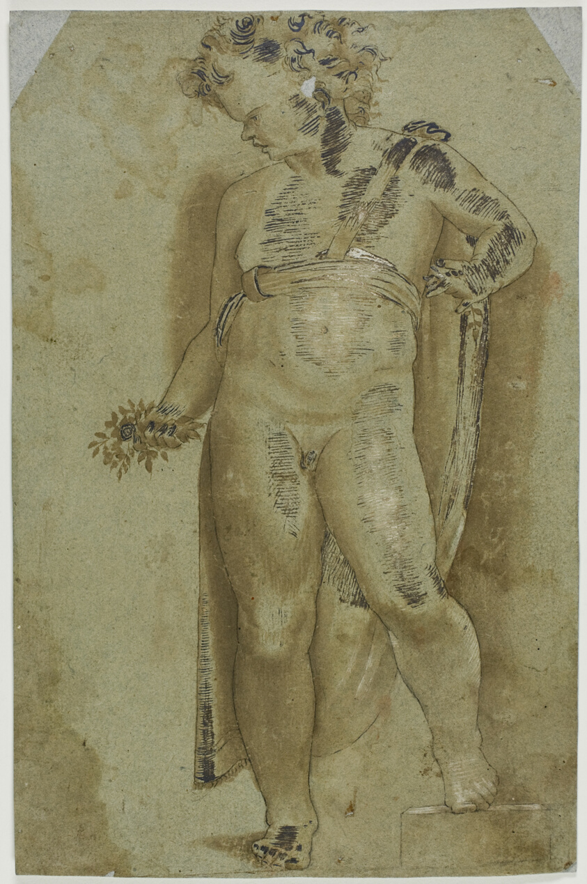Putto Holding Flowers