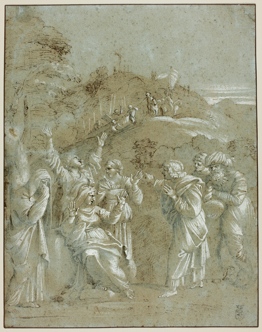 The Virgin, the Holy Women, and Saints John, James and Joseph of Arimathea, with Christ on the Way to Calvary
