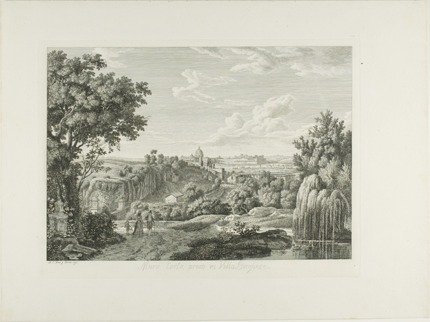 View of the Winding Wall in the Villa Borghese